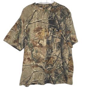 Scent Shield Short Sleeve Pocket T Shirt Realtree AP HD Men's Size L Camo